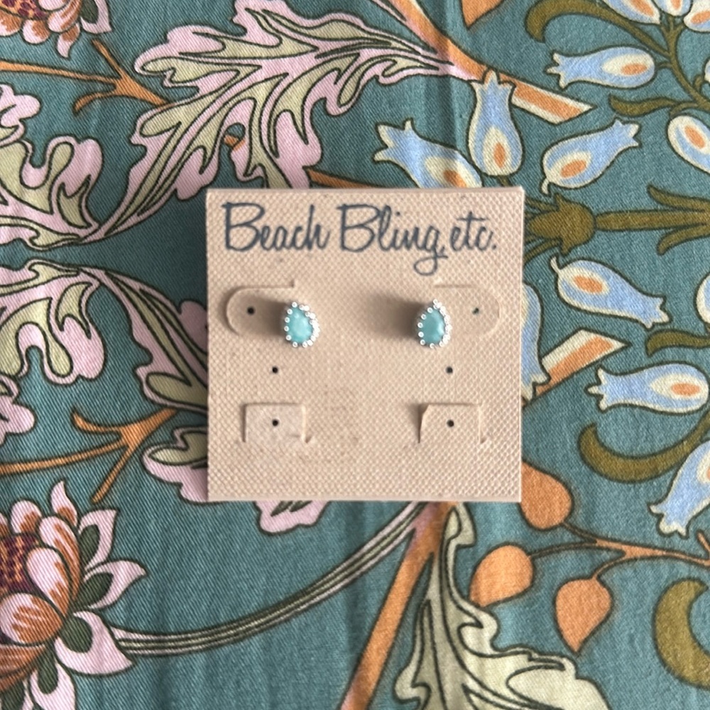 Aqua post earrings